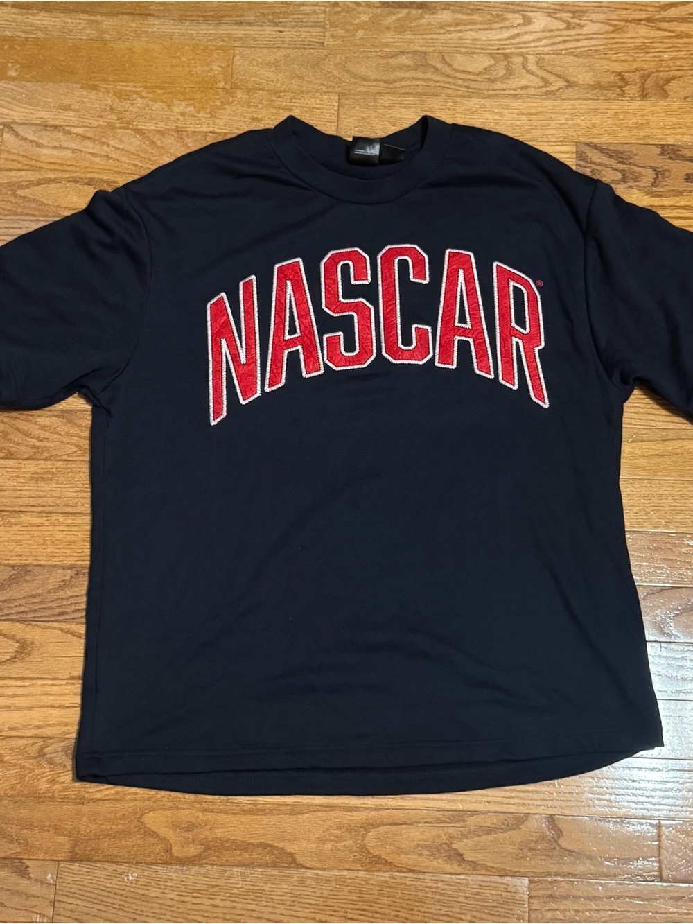 Nascar Black Short-Sleeve Tee with Red Lettering